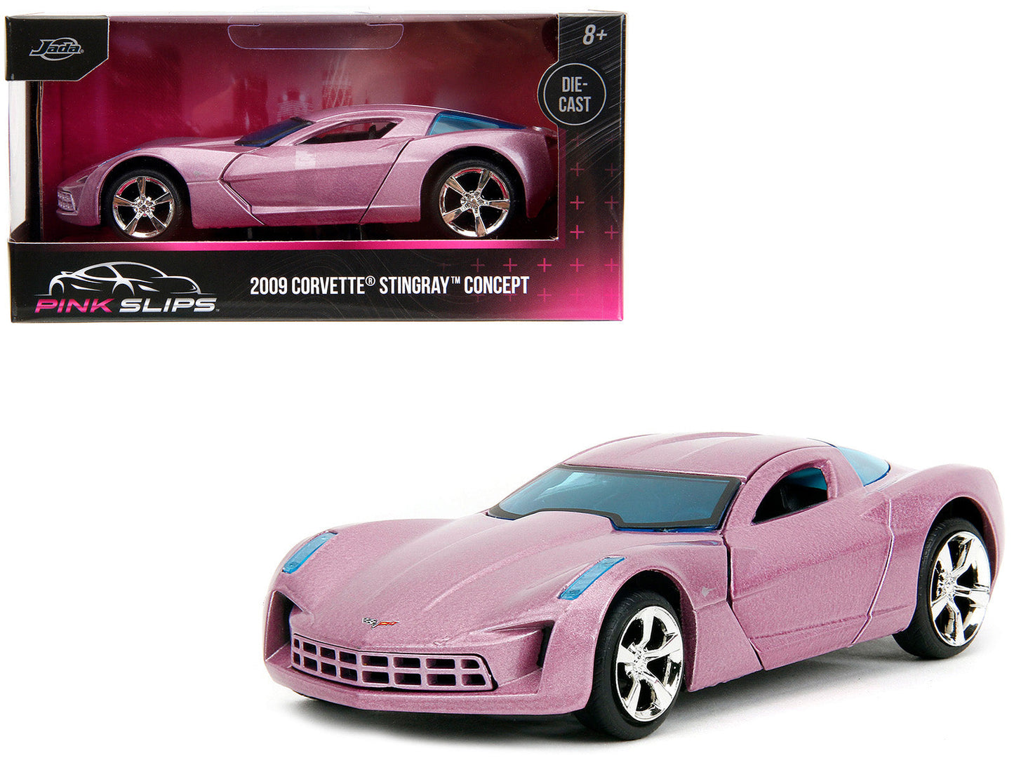 2009 Chevrolet Corvette Stingray Concept Pink Metallic with Blue Tinted Windows "Pink Slips" Series 1/32 Diecast Model Car