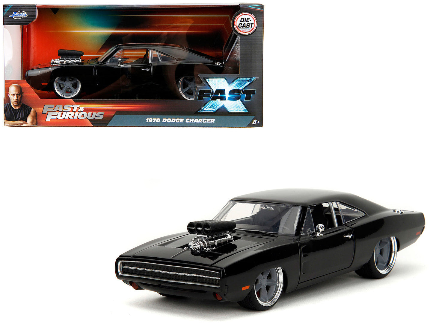1970 Dodge Charger R/T Black "Fast X" (2023) Movie "Fast & Furious" Series 1/24 Diecast Model Car