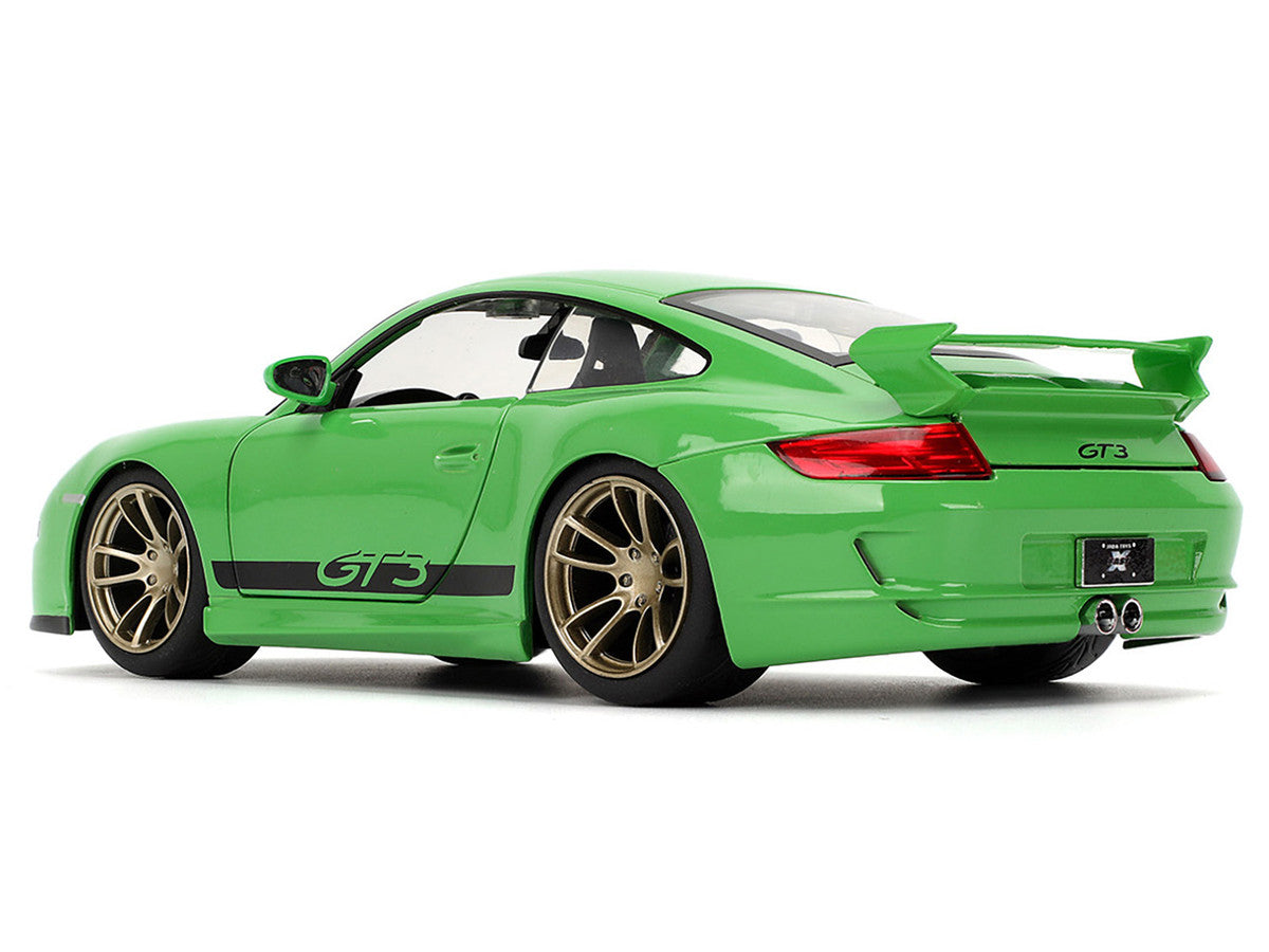 Porsche 911 GT3 (997) Green with Black Accents "Fast X" (2023) Movie "25 Years of Fast & Furious" Series 1/24 Diecast Model Car