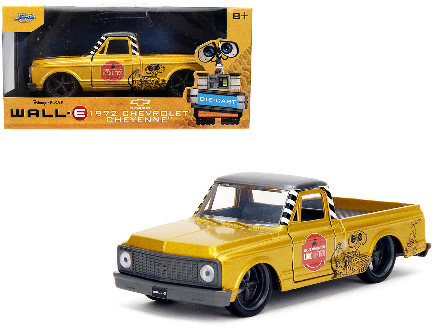 1972 Chevrolet Cheyenne Pickup Truck Gold Metallic with Gray Top "Wall-E" (2008) Movie "Hollywood Rides" Series 1/32 Diecast Model Car