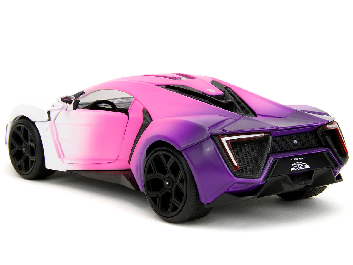 Lykan Hypersport White Pink and Purple Gradient "Pink Slips" Series 1/24 Diecast Model Car