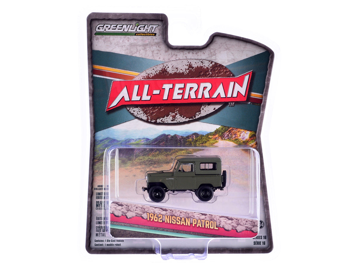 1962 Nissan Patrol Matt Olive Green "All Terrain" Series 16 1/64 Diecast Model Car