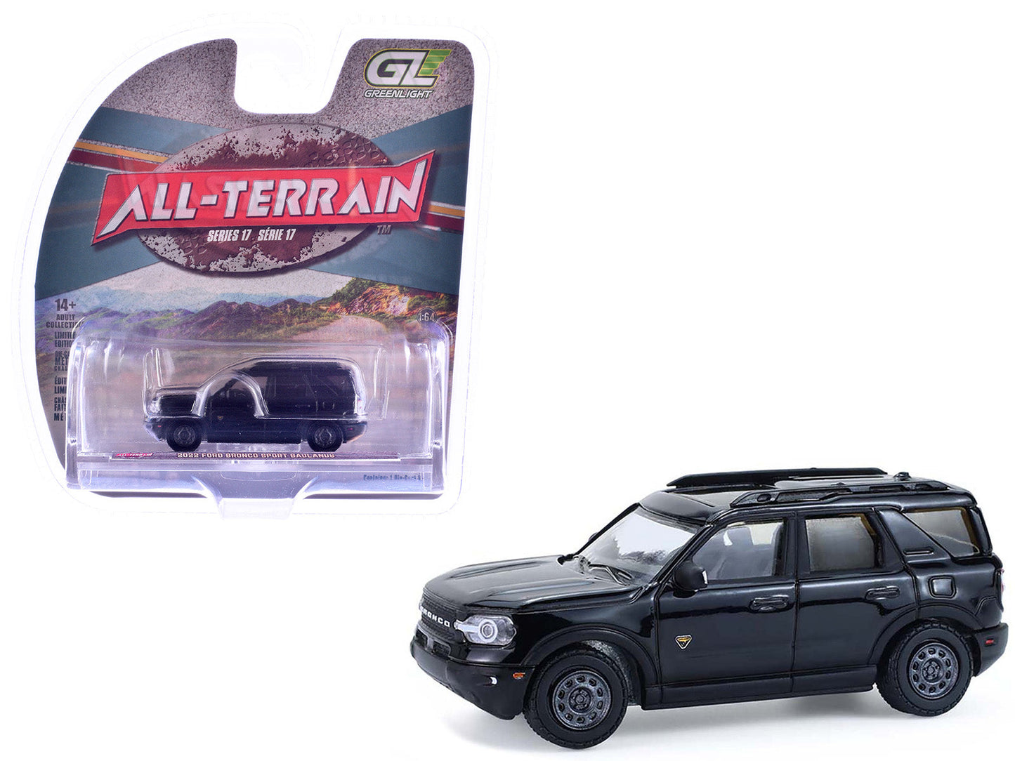 2022 Ford Bronco Sport Badlands Black "All Terrain" Series 17 1/64 Diecast Model Car