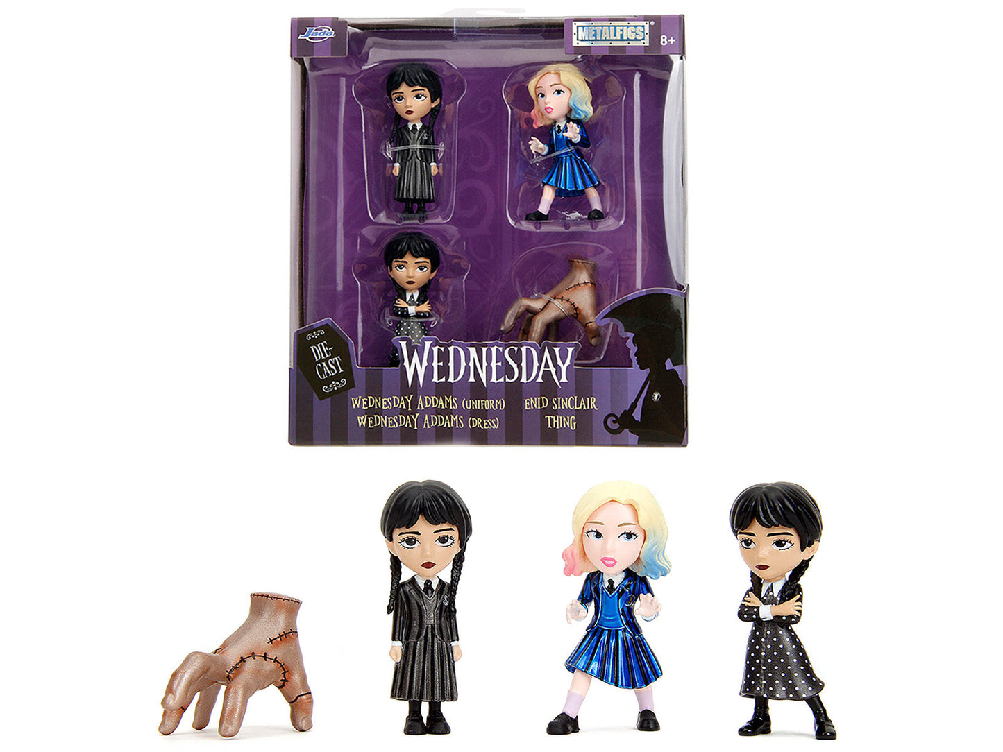 Set of 4 Diecast Figures "Wednesday" (2022-Current) TV Series "Metalfigs" Series Diecast Models