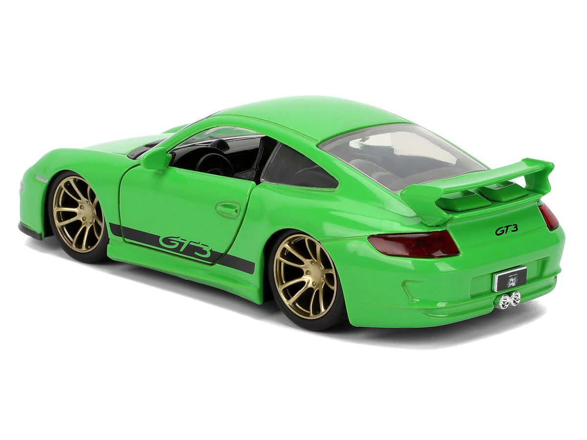 Porsche 911 GT3 (997) Green with Black Accents "Fast X" (2023) Movie "Fast & Furious" Series 1/32 Diecast Model Car