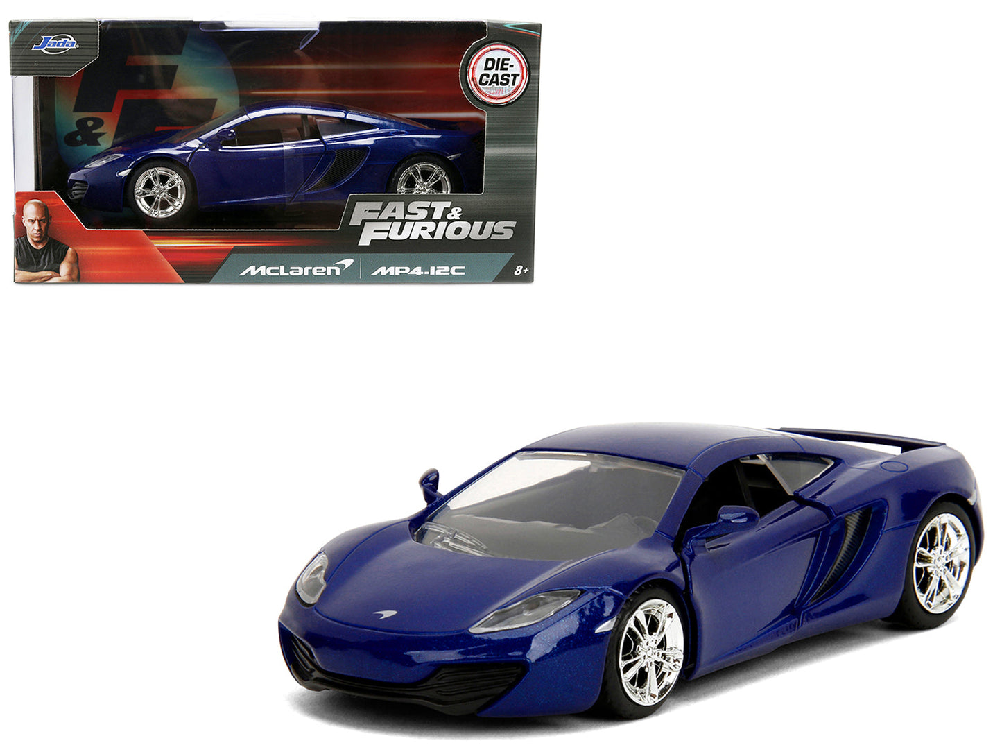 McLaren MP4.12C Blue Metallic "Furious 7" (2015) Movie "Fast & Furious" Series 1/32 Diecast Model Car