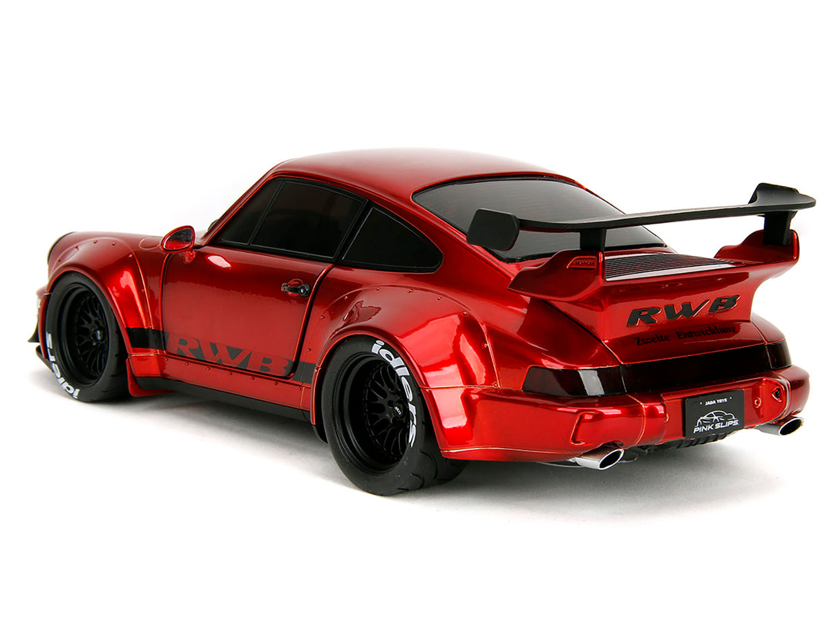 RWB Body Kit Red Metallic with Black Stripes "Pink Slips" Series 1/18 Diecast Model Car