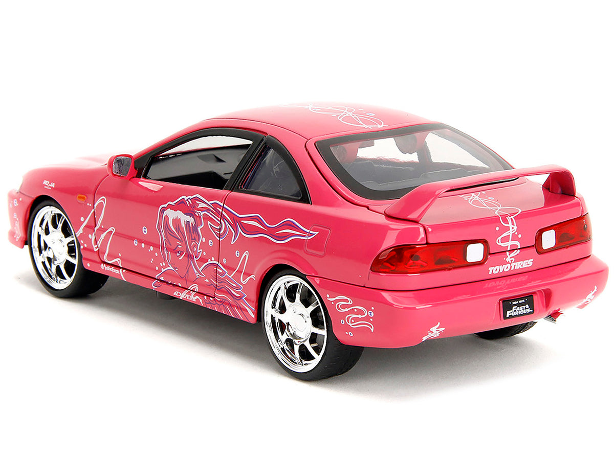 1995 Honda Integra Type R Pink with Graphics "Fast & Furious Remix" Series 1/24 Diecast Model Car