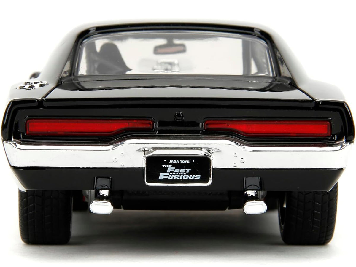 Dodge Charger R/T Black with Dom Diecast Figure "Fast & Furious" (2009) Movie "Hollywood Rides" Series 1/24 Diecast Model Car