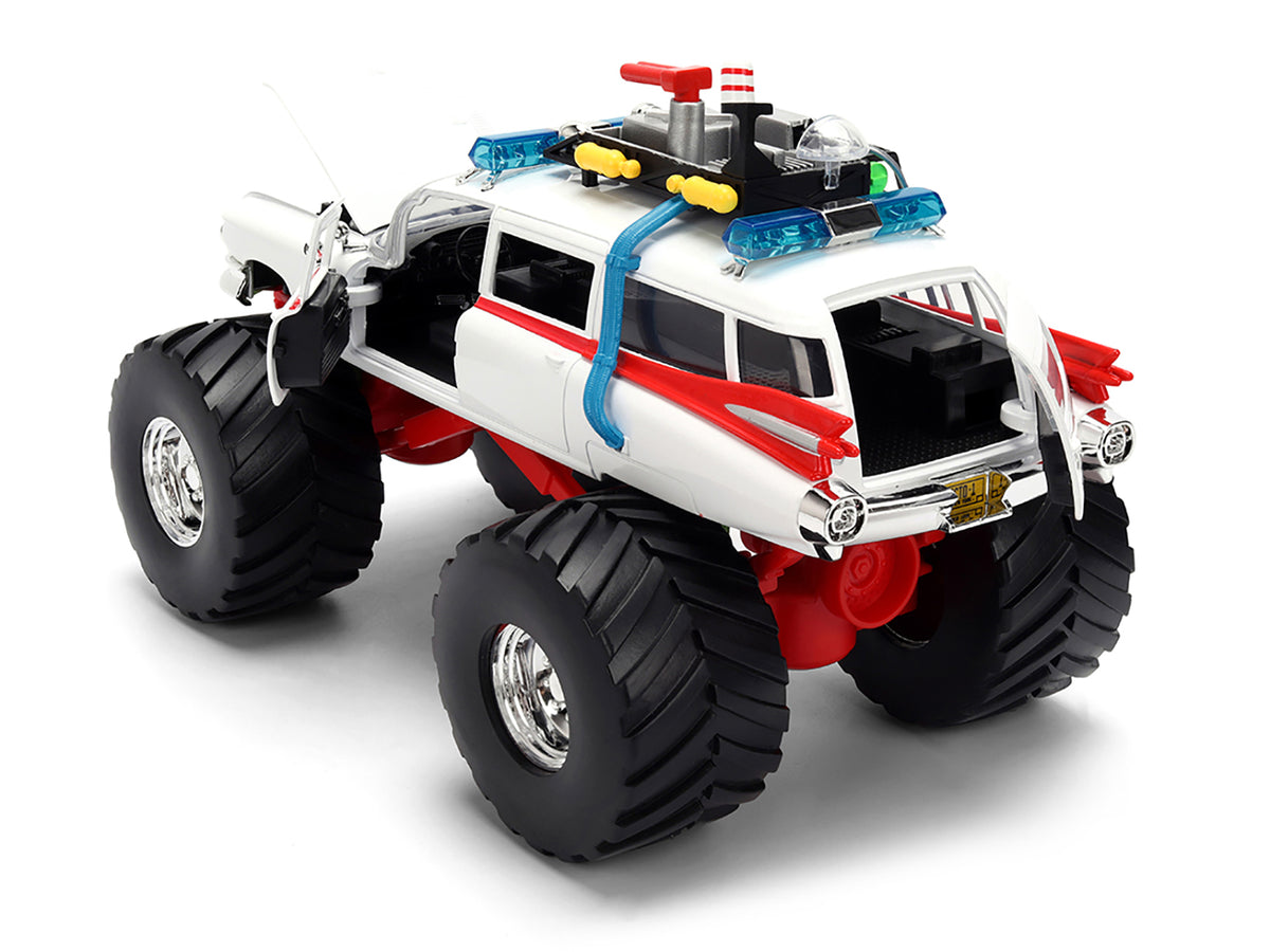 1959 Cadillac Ambulance Ecto-1 "Ghostbusters" (1984) Movie Monster Truck Version "Hollywood Rides" Series 1/24 Diecast Model Car