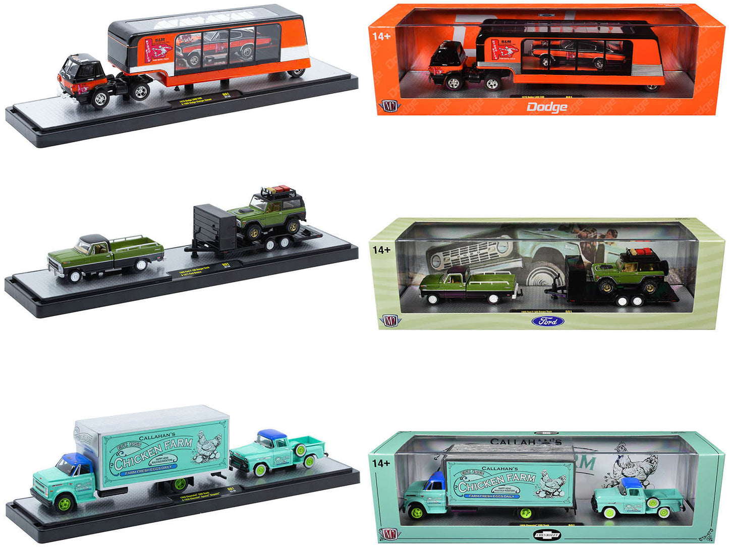 Auto Haulers Set of 3 Trucks Release 91 Limited Edition to 8000 pieces Worldwide 1/64 Diecast Model Cars