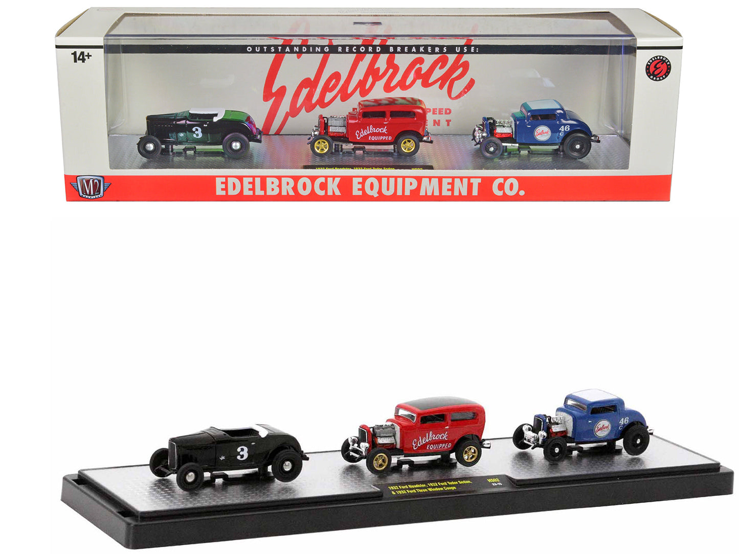"Edelbrock Equipment Co." Set of 3 Pieces Limited Edition to 2750 pieces Worldwide 1/64 Diecast Models