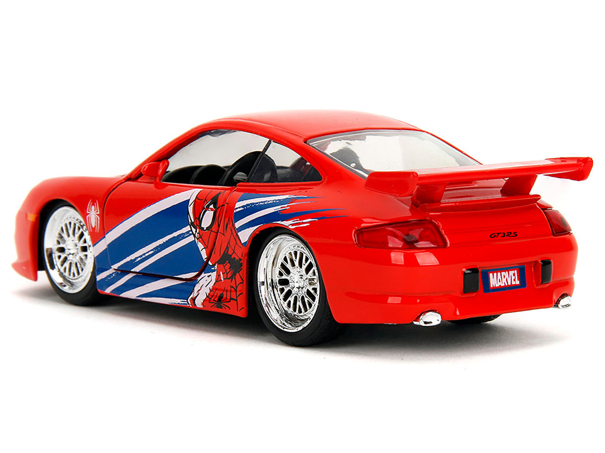 Porsche 911 GT3 RS (996) Red with Graphics "Marvel's Spider-Man" 1/32 Diecast Model Car