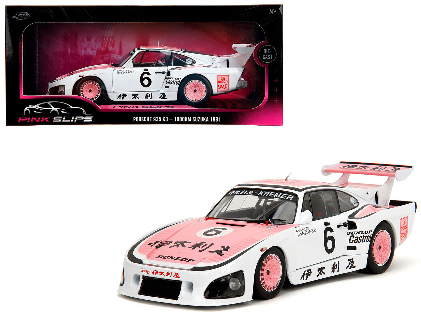 Porsche 935 K3 #6 Bob Wollek - Henri Pescarolo Winner "Suzuka 1000KM" (1981) "Pink Slips" Series 1/18 Diecast Model Car