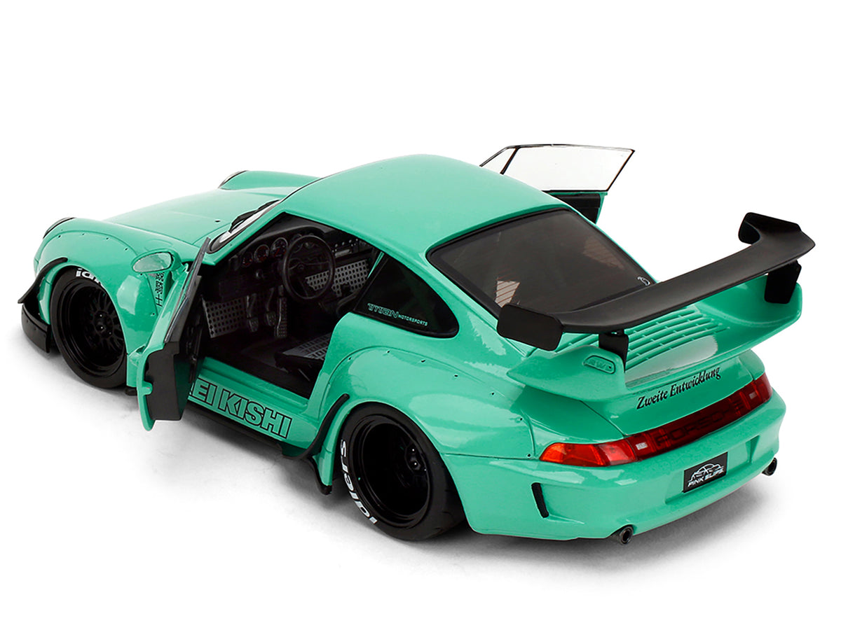 RWB Body Kit "Kei Kishi" Light Blue "Pink Slips" Series 1/18 Diecast Model Car