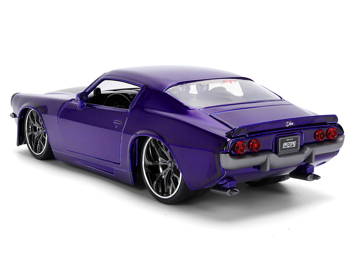 1971 Chevrolet Camaro Z/28 Purple Metallic with Black Hood "Bigtime Muscle" Series 1/24 Diecast Model Car