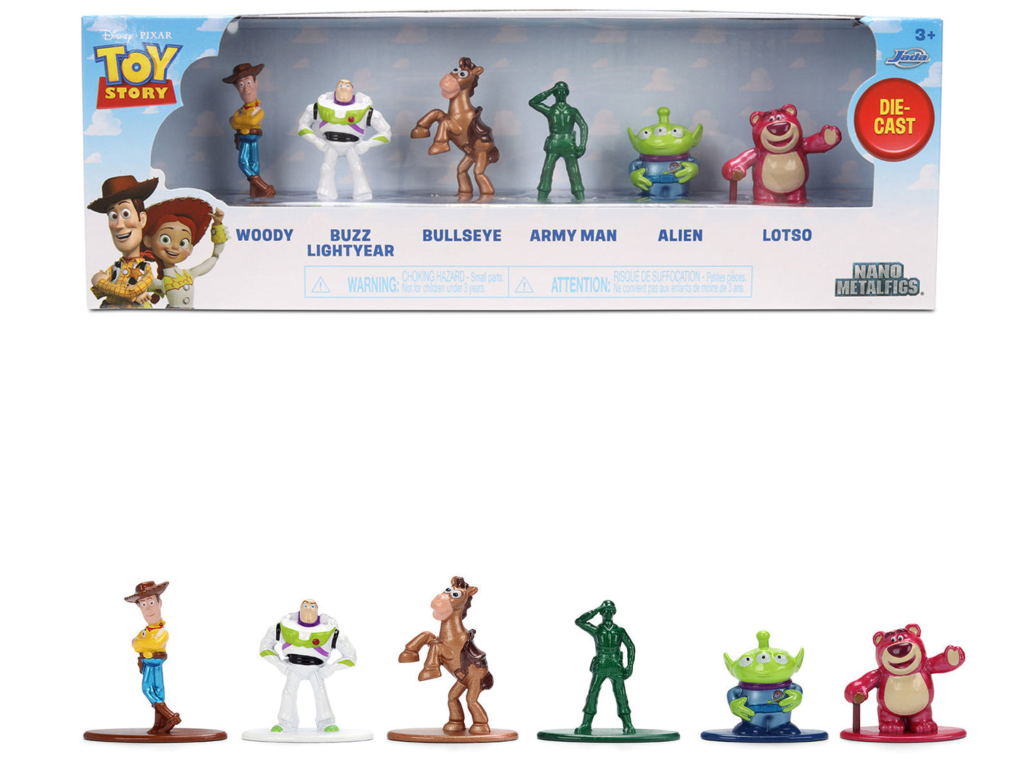 Set of 6 Diecast Figures "Toy Story" Movie Franchise "Nano Metalfigs" Series Diecast Models