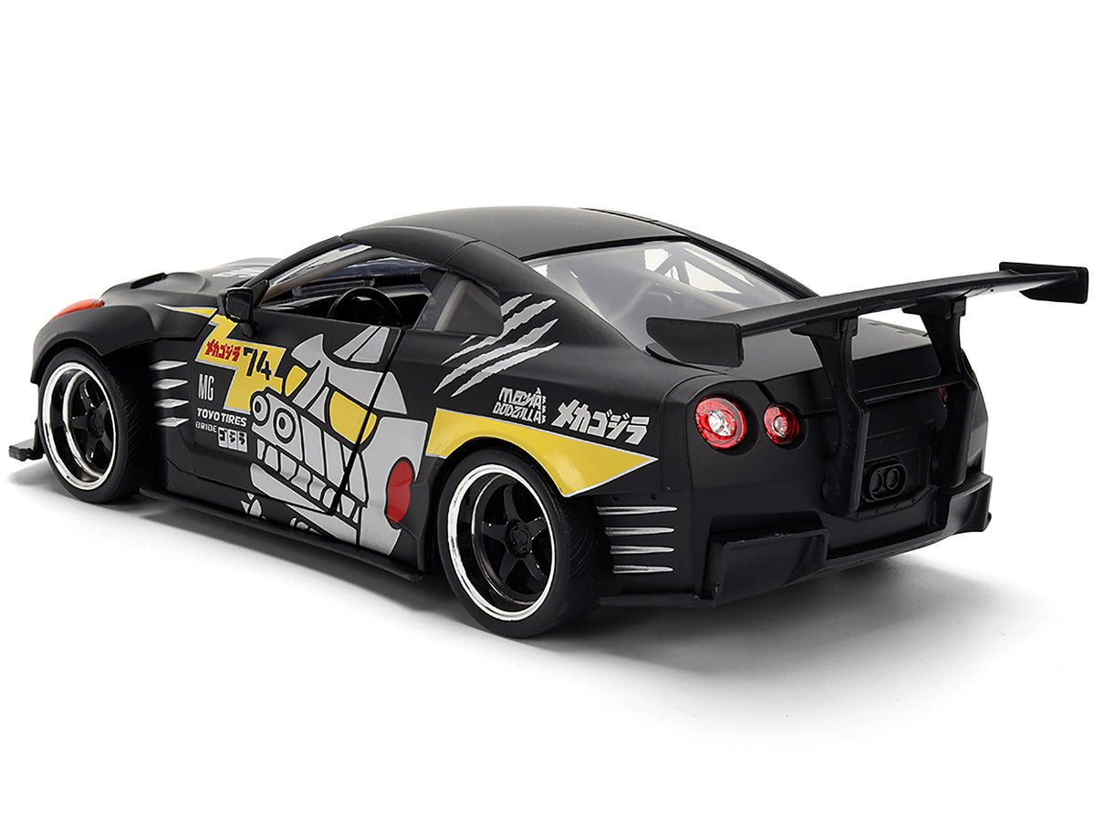 2009 Nissan GT-R (R35) Ben Sopra Matt Black with "Mechagodzilla" Graphics "Hollywood Rides" Series 1/24 Diecast Model Car