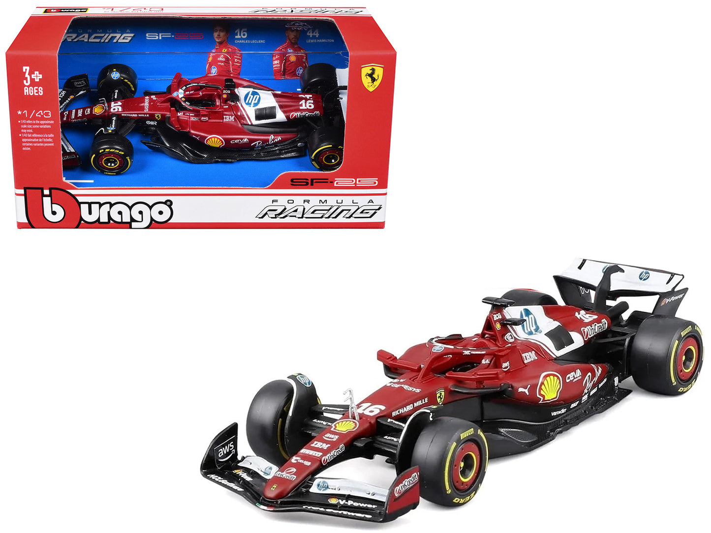 Ferrari SF-25 #16 Charles Leclerc Formula One F1 "World Championship" (2025) 1/43 Diecast Model Car