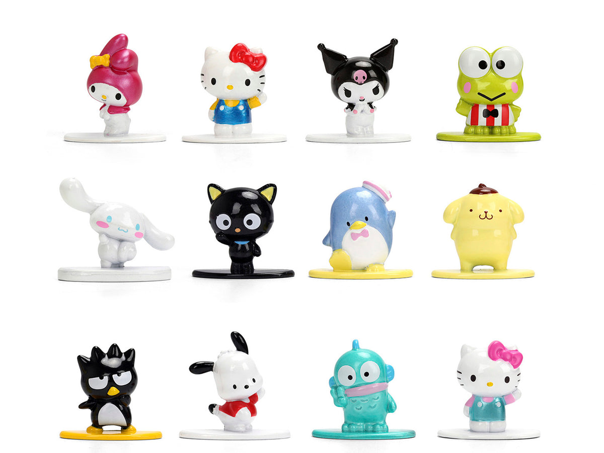 Set of 12 Diecast Figures "Hello Kitty and Friends" Franchise "Nano Metalfigs" Series Diecast Models