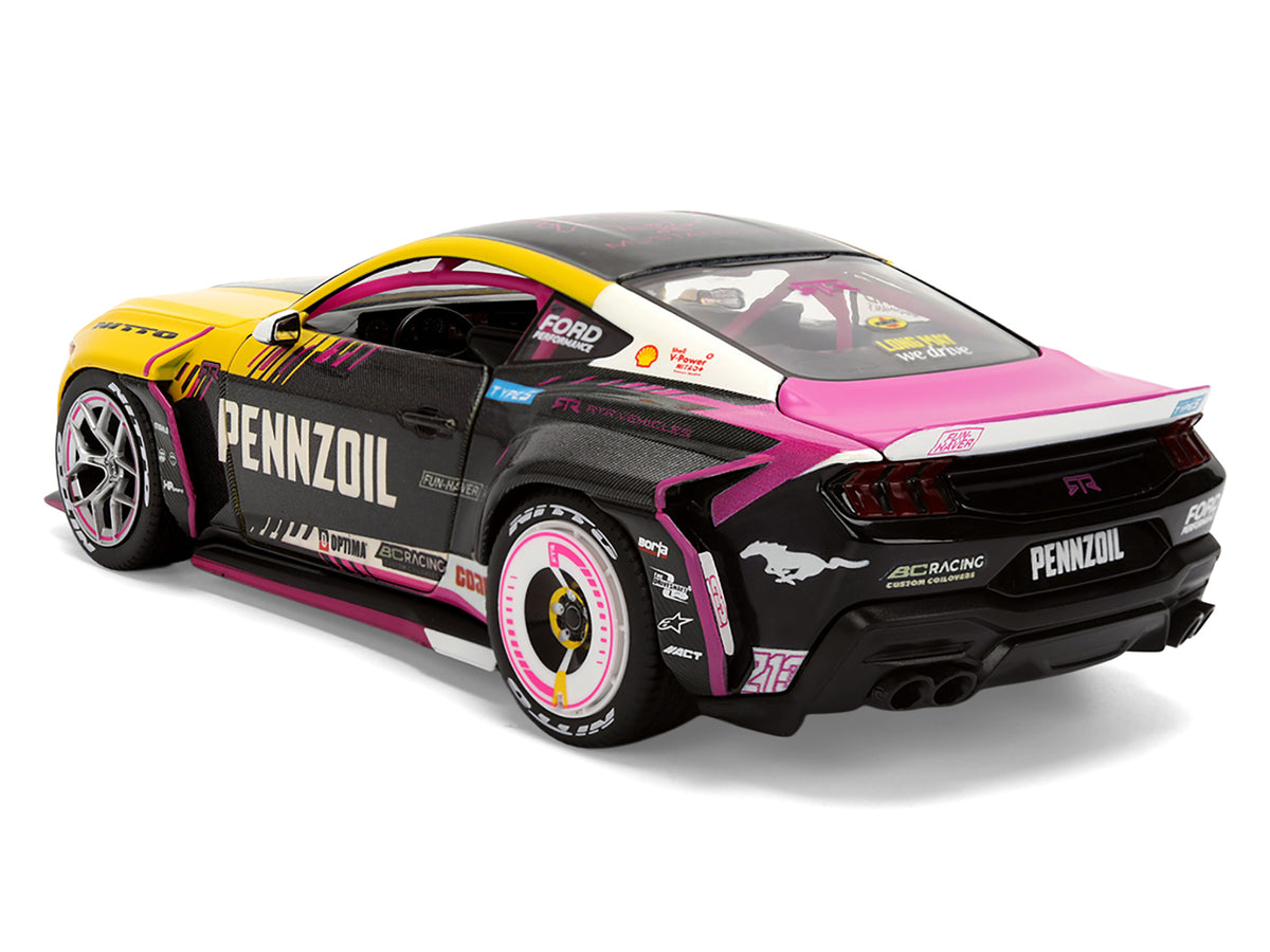 Ford Mustang RTR #213 Ben Hobson "Pennzoil" "Formula Drift PRO Championship" (2025) with Lights "RTR Vehicles" Series 1/24 Diecast Model Car
