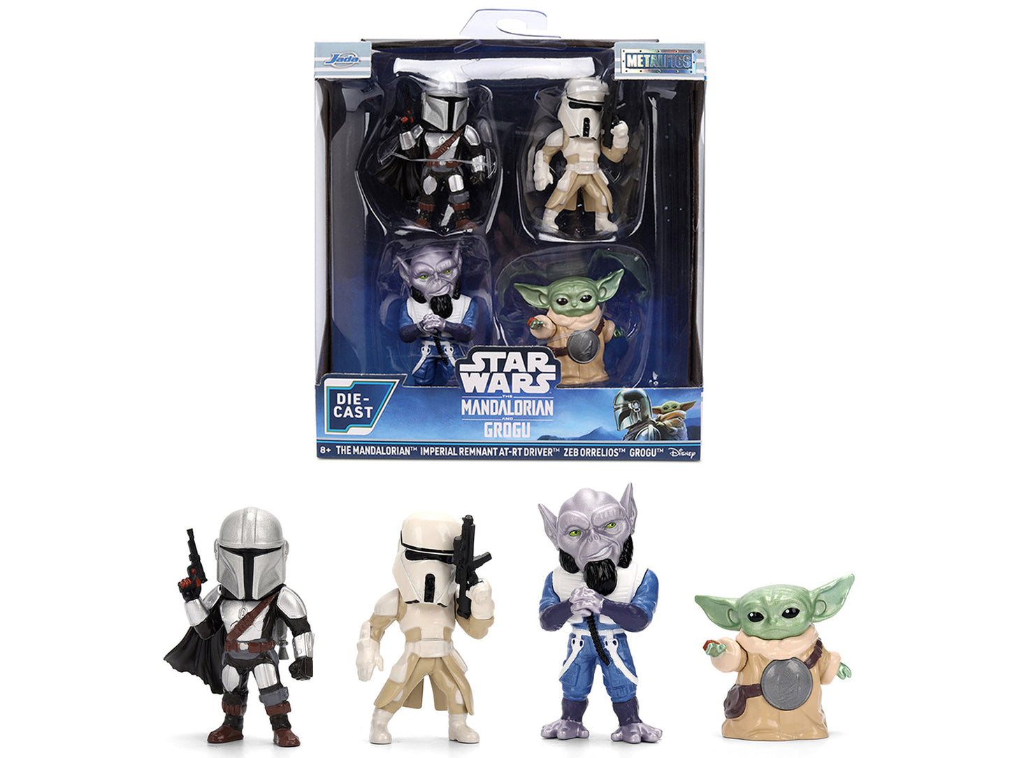 Set of 4 Diecast Figures "Star Wars: The Mandalorian & Grogu" (2026) Movie "Metalfigs" Series Diecast Models