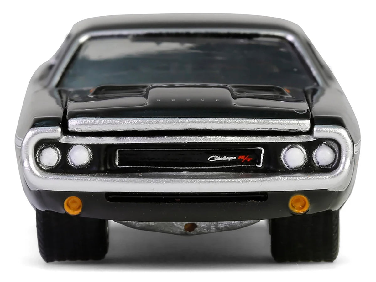 1970 Dodge Challenger R/T 440 Black with White Stripes "Barrett-Jackson" Series 15 1/64 Diecast Model Car
