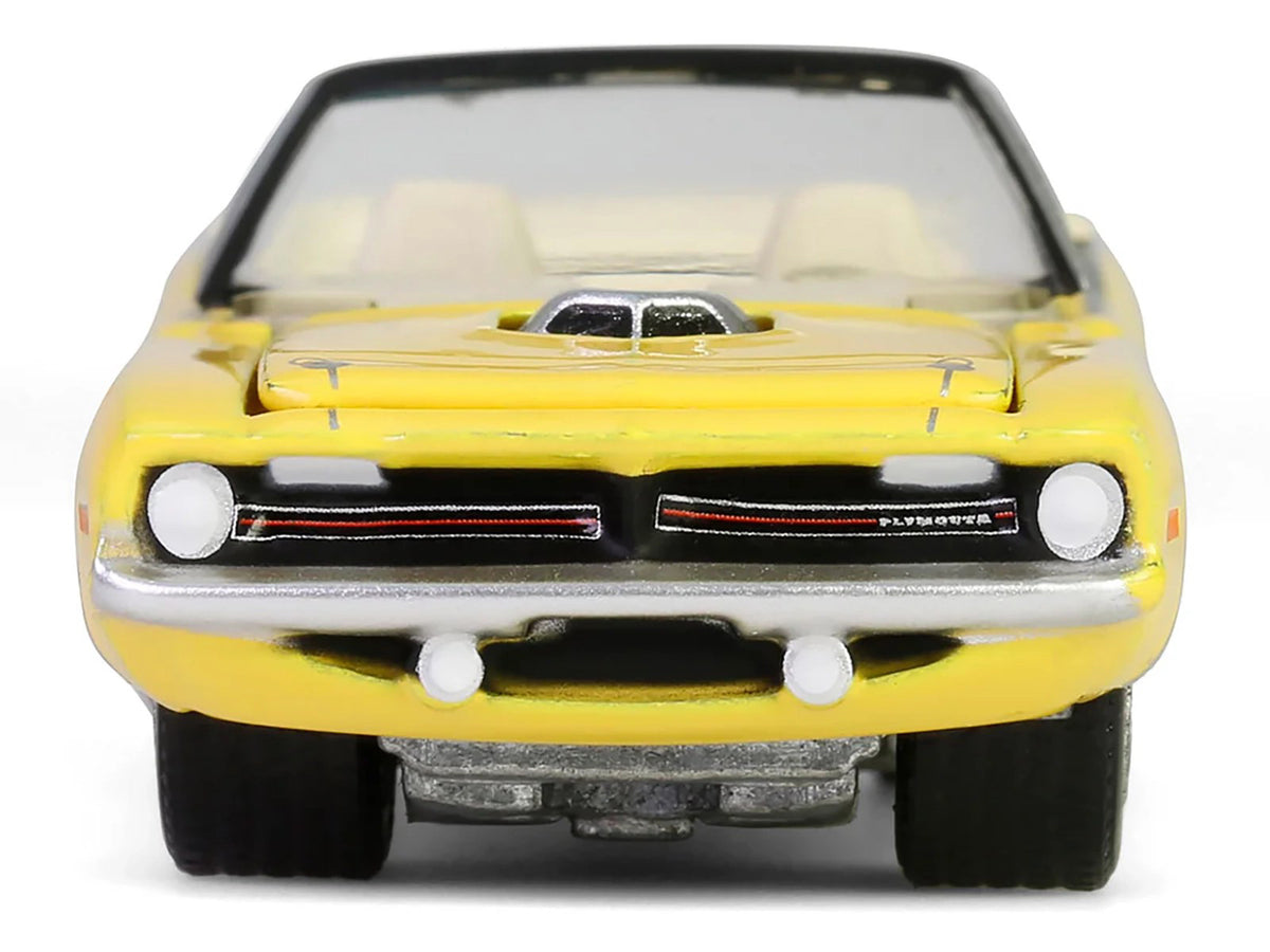 1970 Plymouth 'Cuda Convertible Yellow "Barrett-Jackson" Series 15 1/64 Diecast Model Car