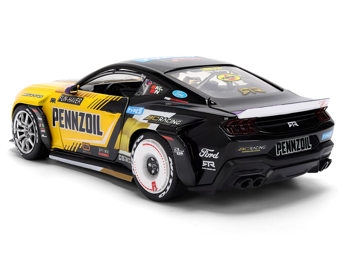 Ford Mustang RTR #88 Chelsea Denofa "Pennzoil" "Formula Drift PRO Championship" (2025) with Lights "RTR Vehicles" Series 1/24 Diecast Model Car