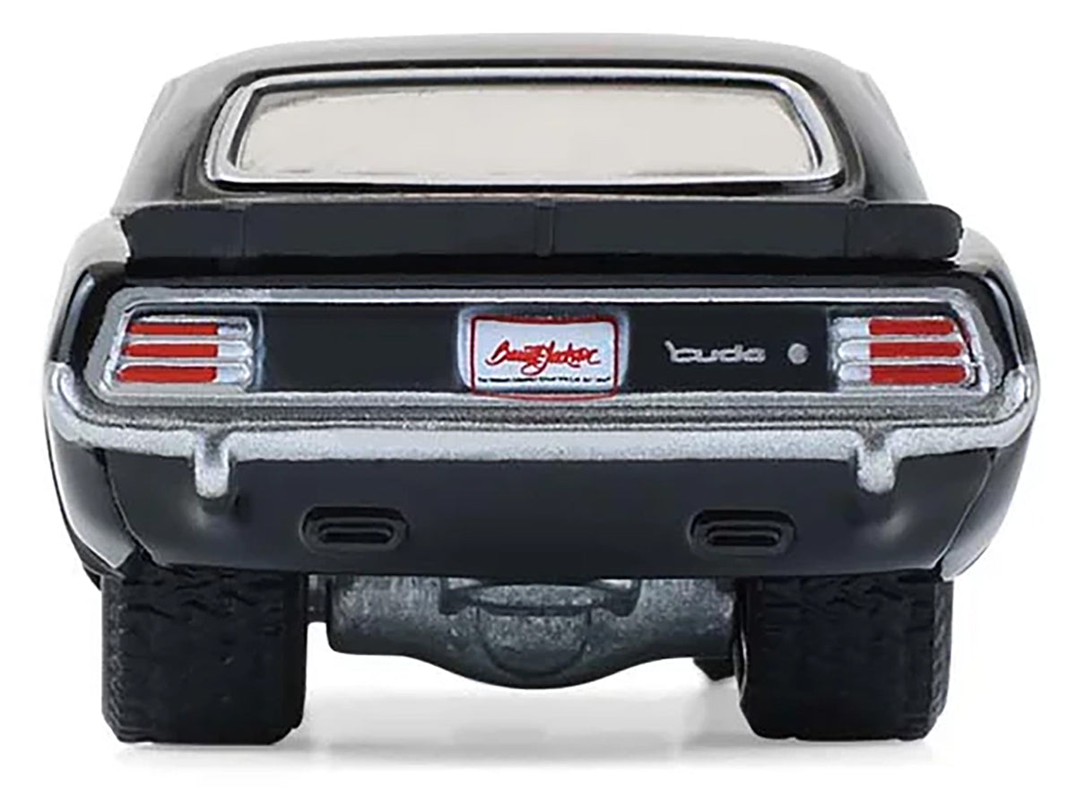 1970 Plymouth 'Cuda AAR Black with Gray Stripes "Barrett-Jackson" Series 16 1/64 Diecast Model Car