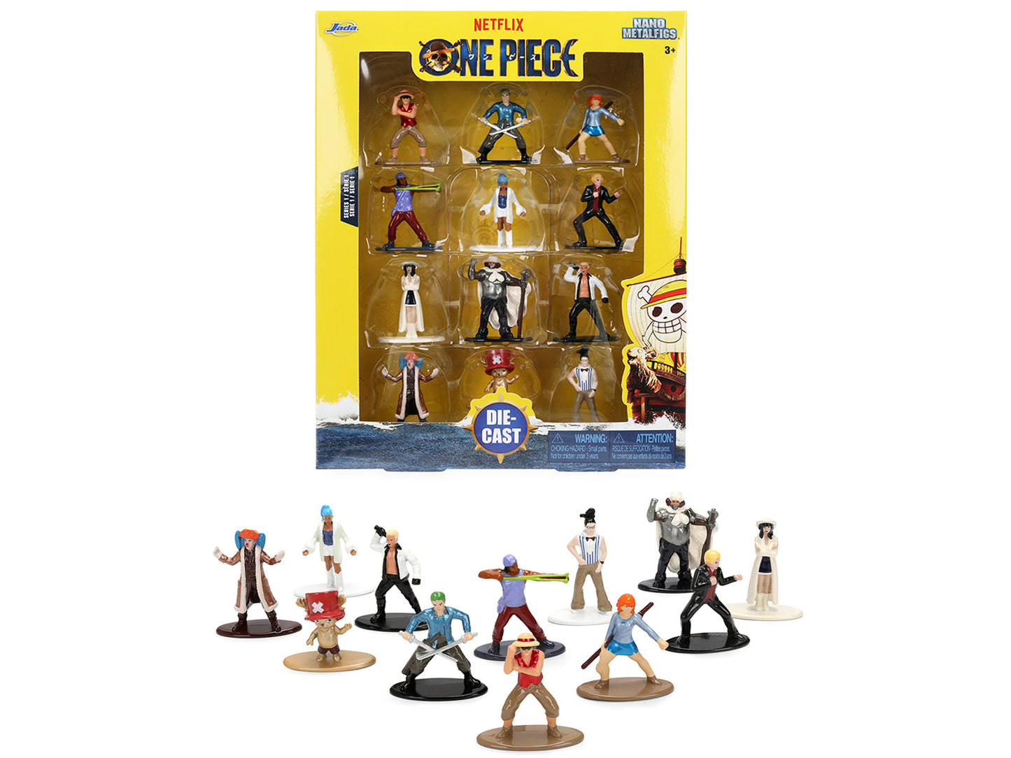 Set of 12 Diecast Figures "One Piece" (2023-Current) TV Series "Metalfigs" Series Diecast Models
