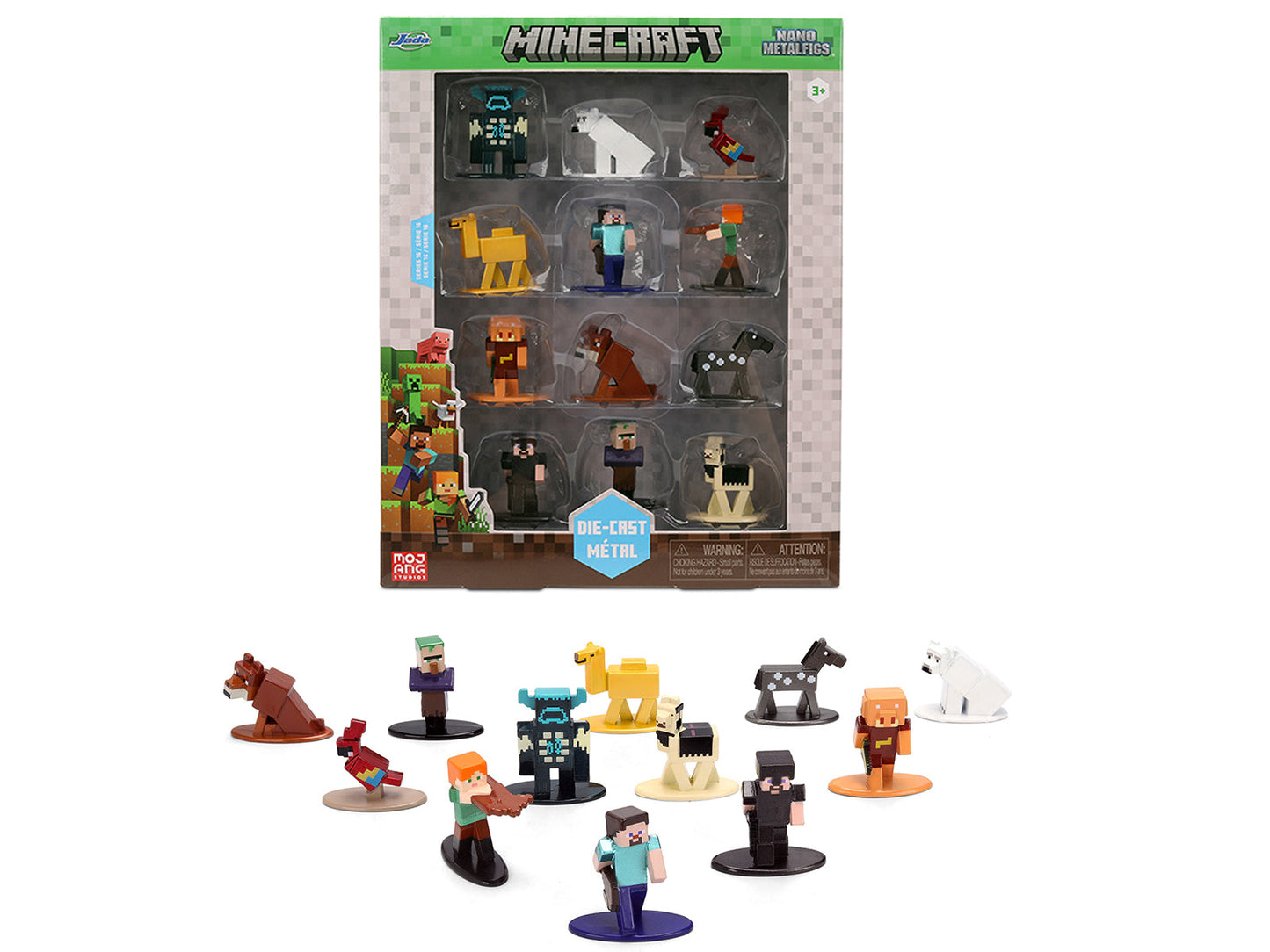 Set of 12 Diecast Figures "Minecraft" Video Game Wave 2 "Nano Metalfigs" Series Diecast models