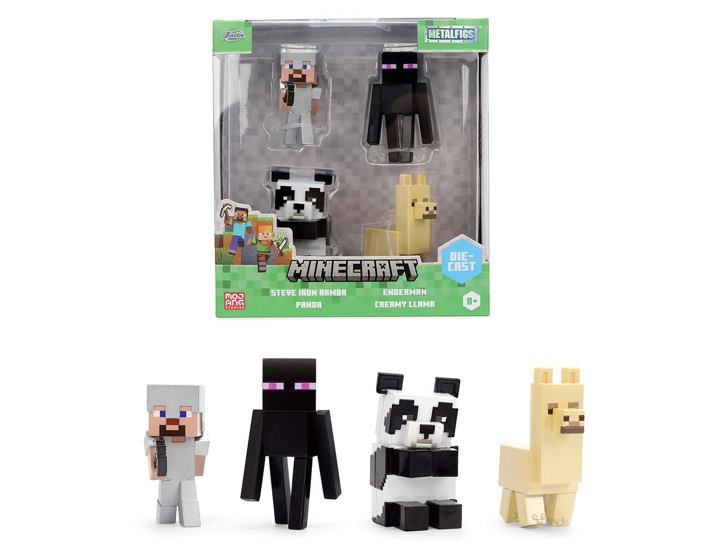 Set of 4 Diecast Figures "Minecraft" Video Game Wave 6 "Metalfigs" Series Diecast Models