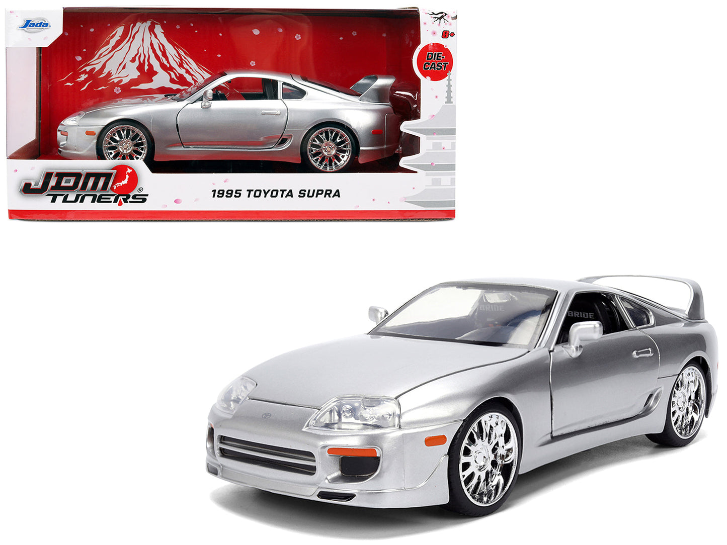 1995 Toyota Supra Silver Metallic "JDM Tuners" Series 1/24 Diecast Model Car
