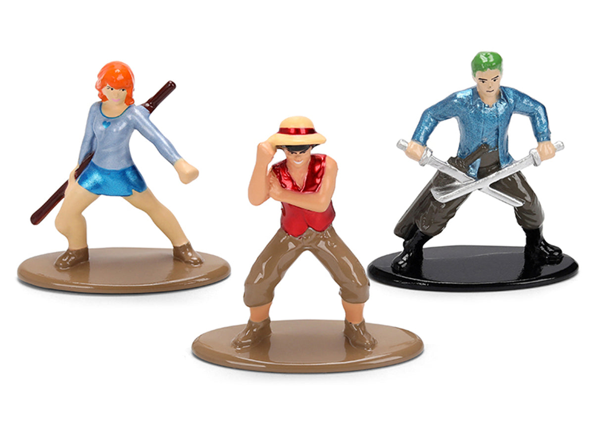 Set of 3 Diecast Figures "One Piece" (2023-Current) TV Series "Nano Metalfigs" Series Diecast Models