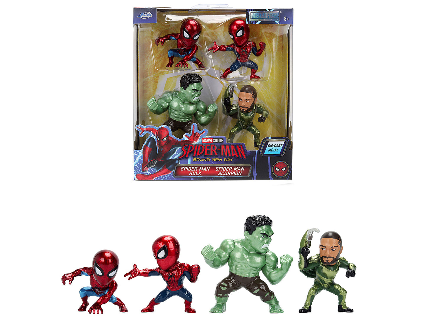 Set of 4 Diecast Figures "Spider-Man: Brand New Day" (2026) Movie "Metalfigs" Series Diecast models