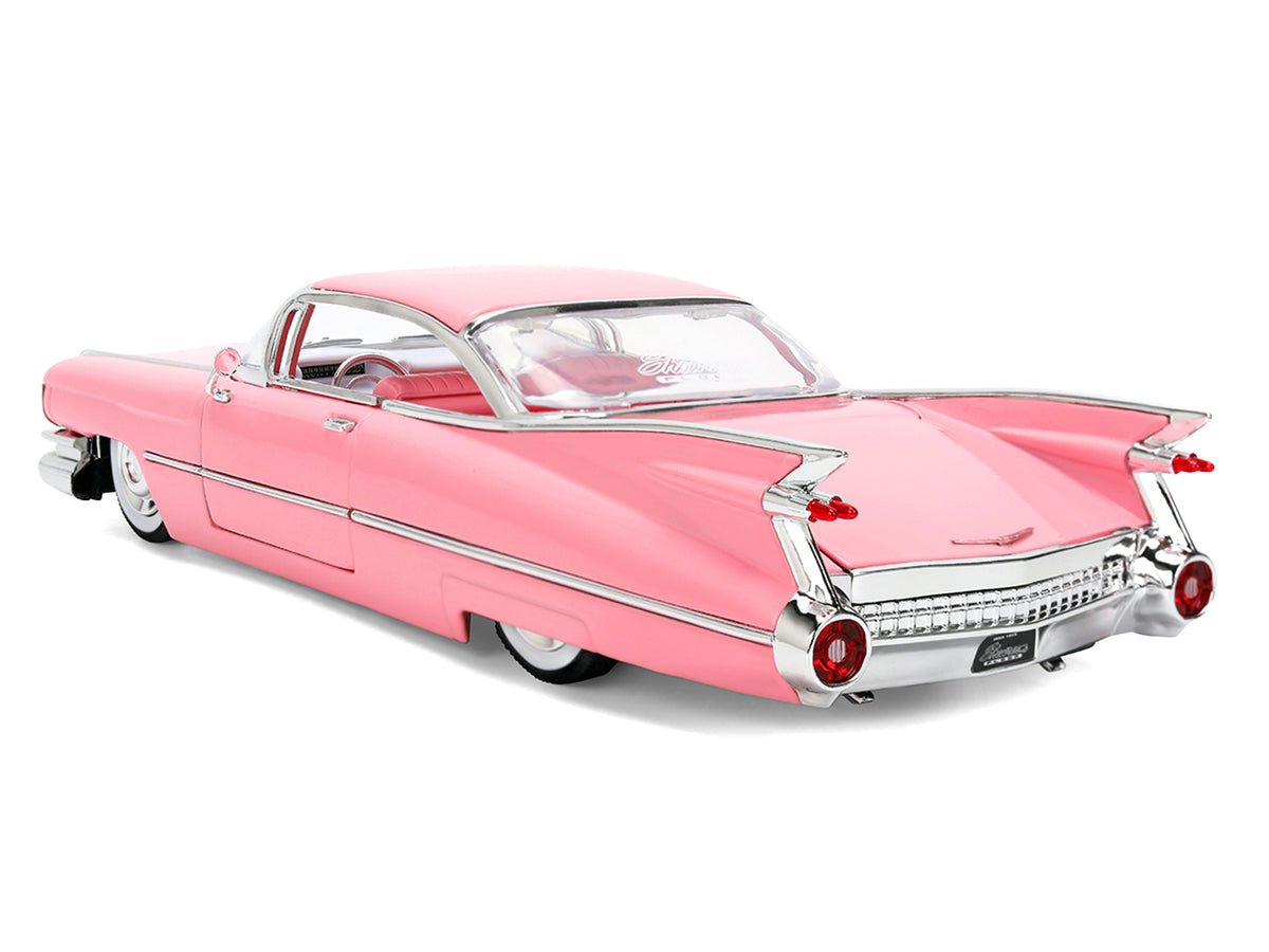 1959 Cadillac Coupe DeVille Pink with Pink and White Interior "Showroom Floor" Series 1/24 Diecast Model Car
