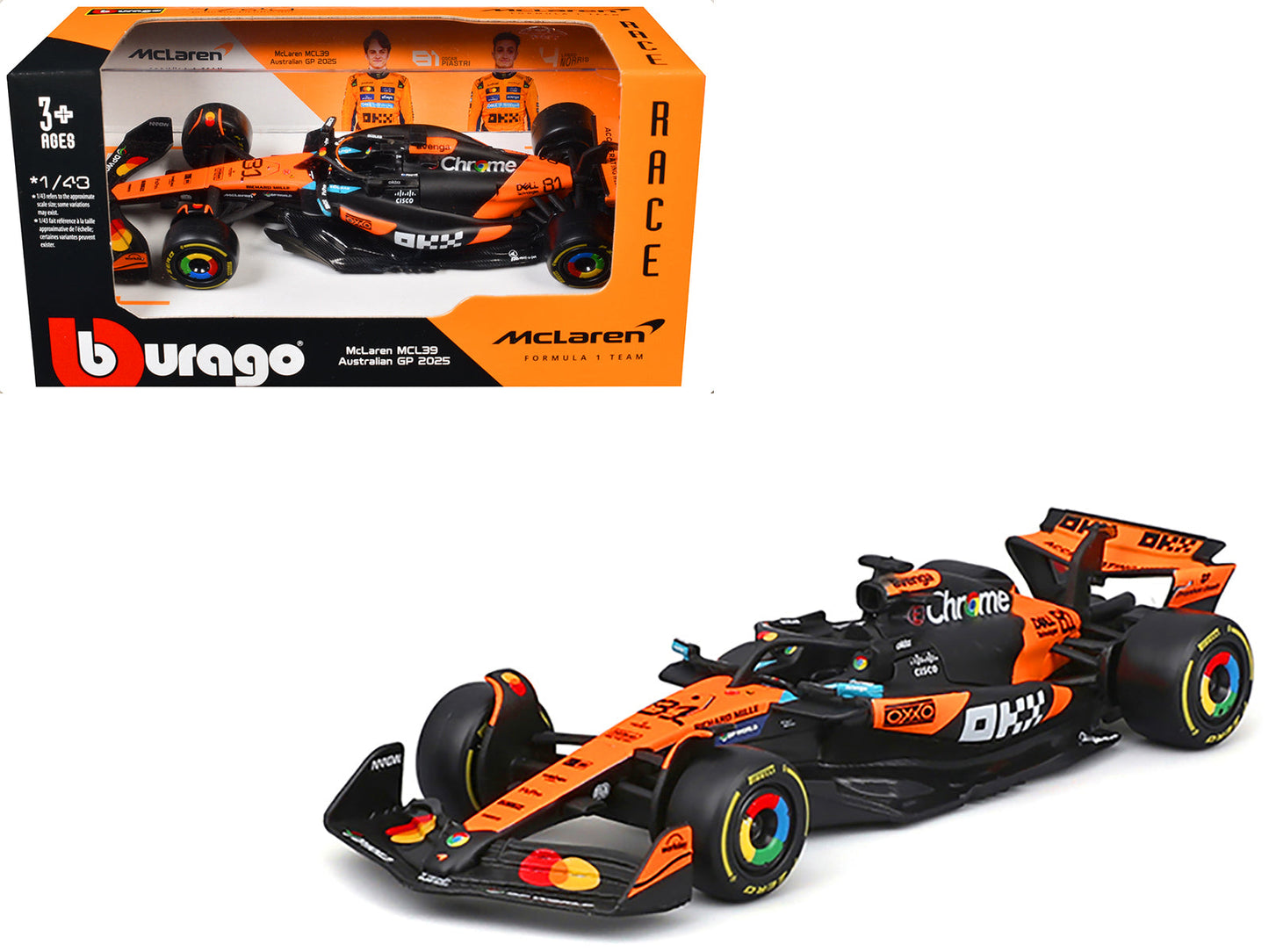 McLaren MCL39 #81 Oscar Piastri "OKX" Formula One F1 "Australian GP" (2025) "Race" Series 1/43 Diecast Model Car