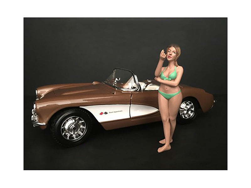 August Bikini Calendar Girl Figurine for 1/24 Scale Models