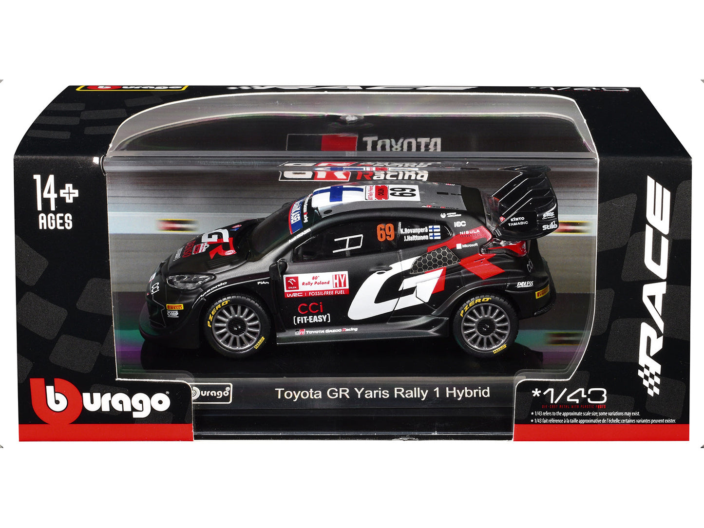Toyota GR Yaris Rally1 Hybrid #69 Kalle Rovanpera - Jonne Halttunen "Toyota Gazoo Racing WRT" "World Rally Championship" (2024) "Race" Series 1/43 Diecast Model Car