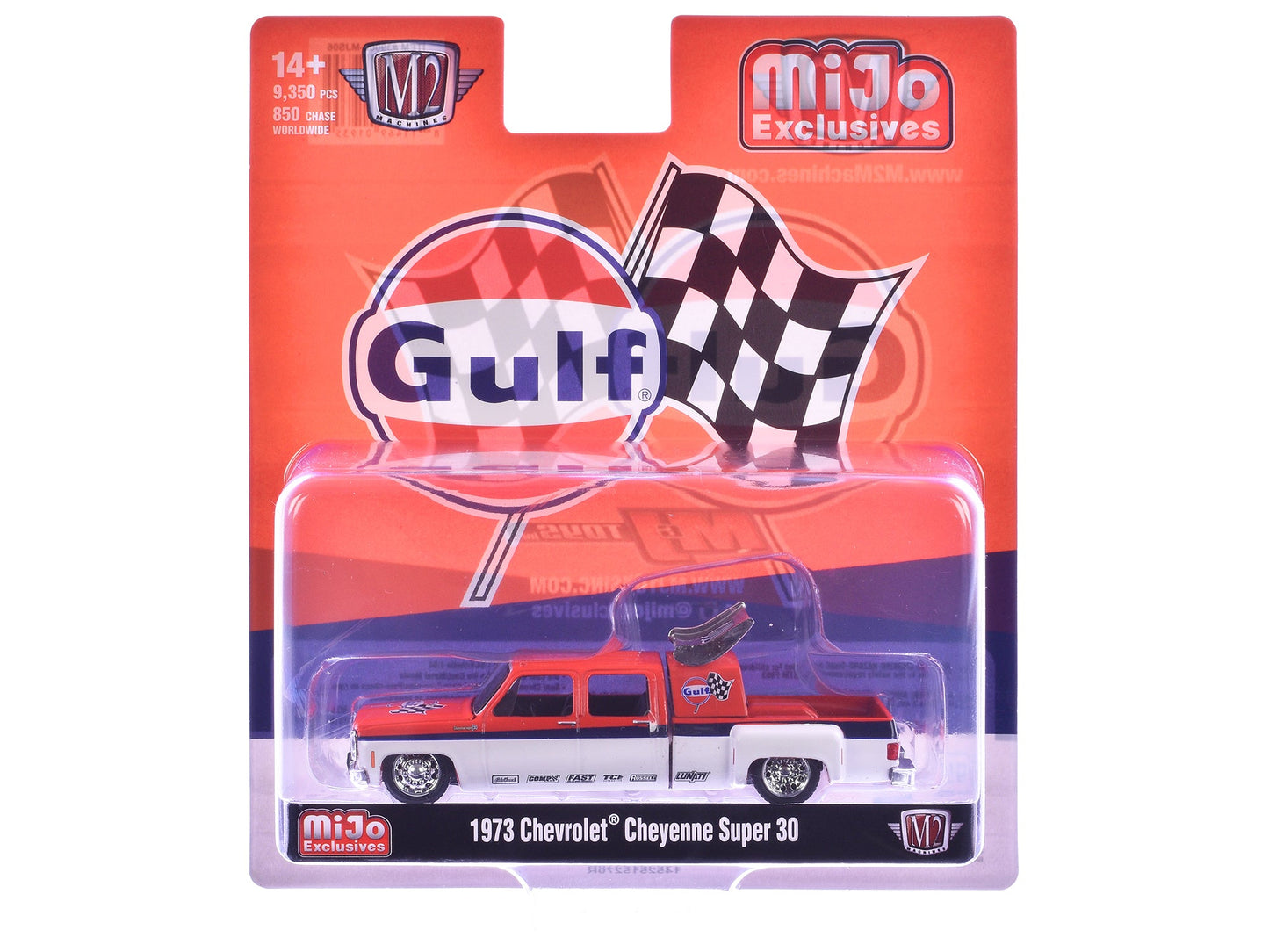 1973 Chevrolet Cheyenne Super 30 Pickup Truck "Gulf Oil" Orange and White with Blue Stripes Limited Edition to 9350 pieces Worldwide 1/64 Diecast Model Car