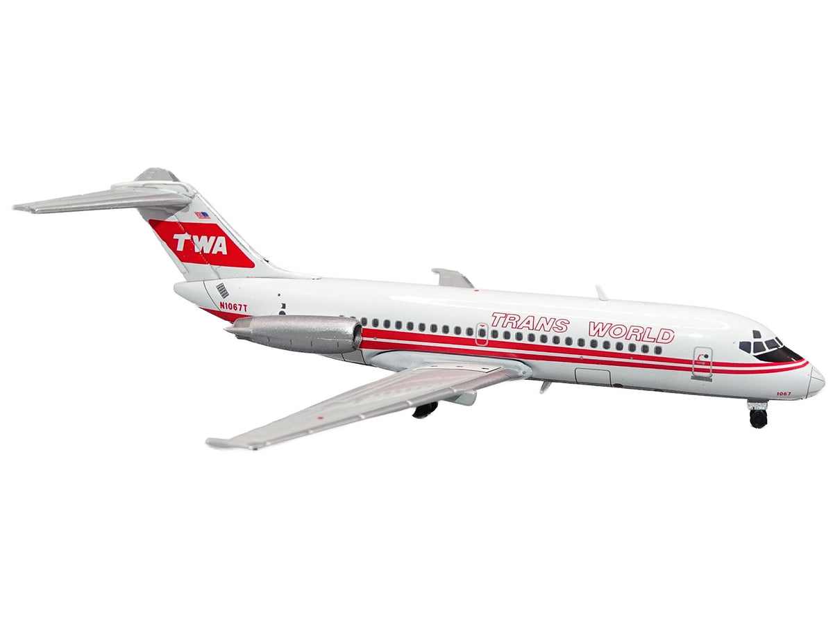 McDonnell Douglas DC-9-15 Commercial Aircraft "Trans World Airlines" (N1067T) White with Red Stripes 1/400 Diecast Model