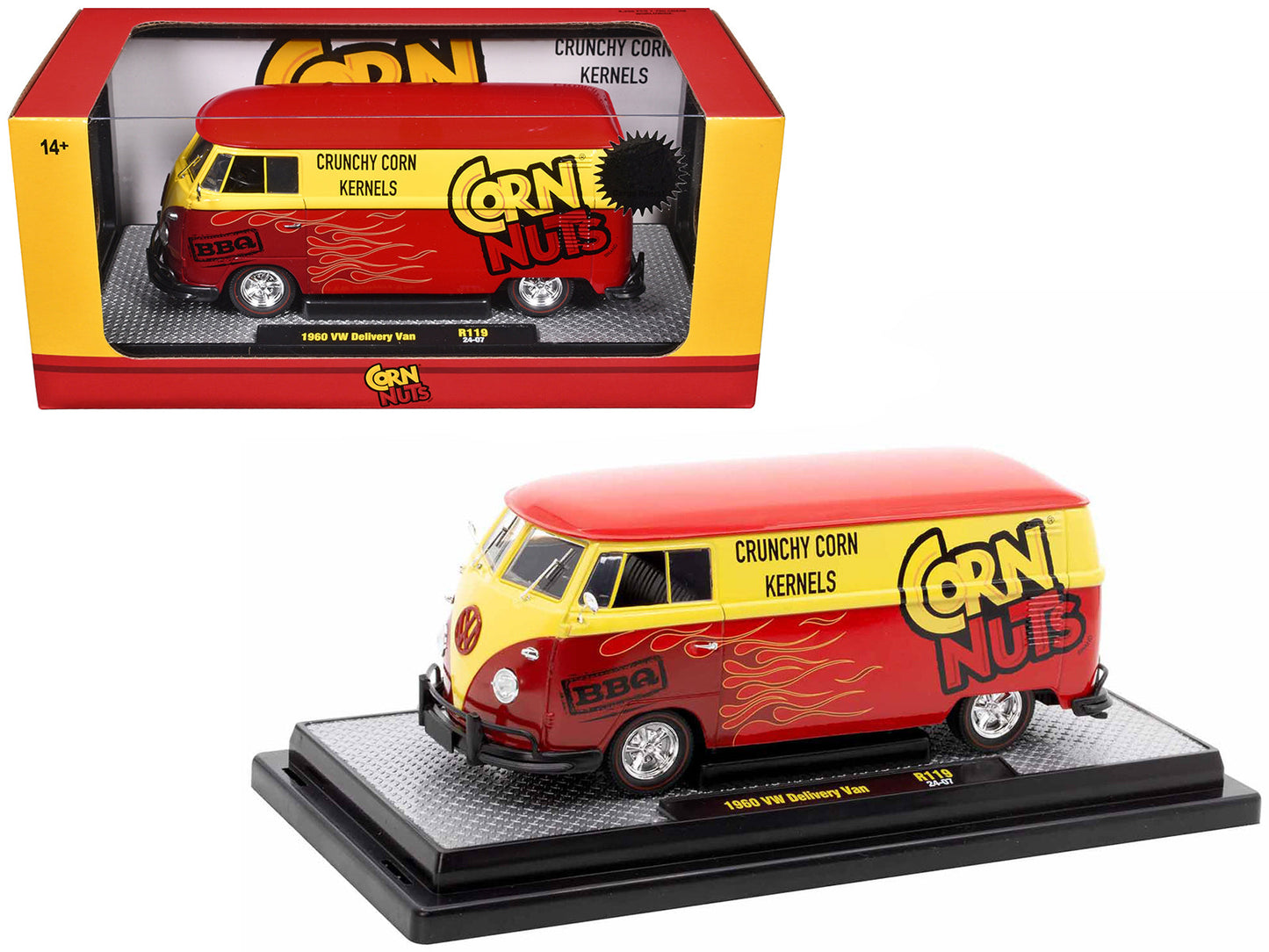 1960 Volkswagen Delivery Van Red and Yellow "Corn Nuts BBQ" Limited Edition to 6250 pieces Worldwide 1/24 Diecast Model Car
