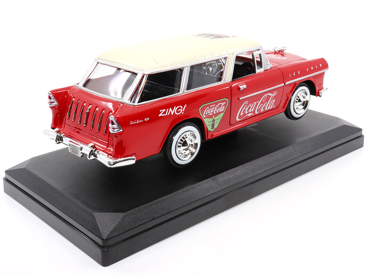 1955 Chevrolet Bel Air Nomad Red with White Top "Coca-Cola" 1/24 Diecast Model Car