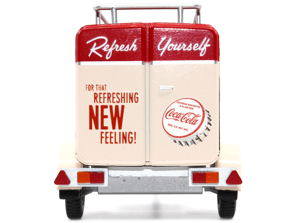 Travel Trailer Cream with Red Top "Pause and Refresh Yourself Drink Delicious Coca-Cola" 1/24 Diecast Model Car