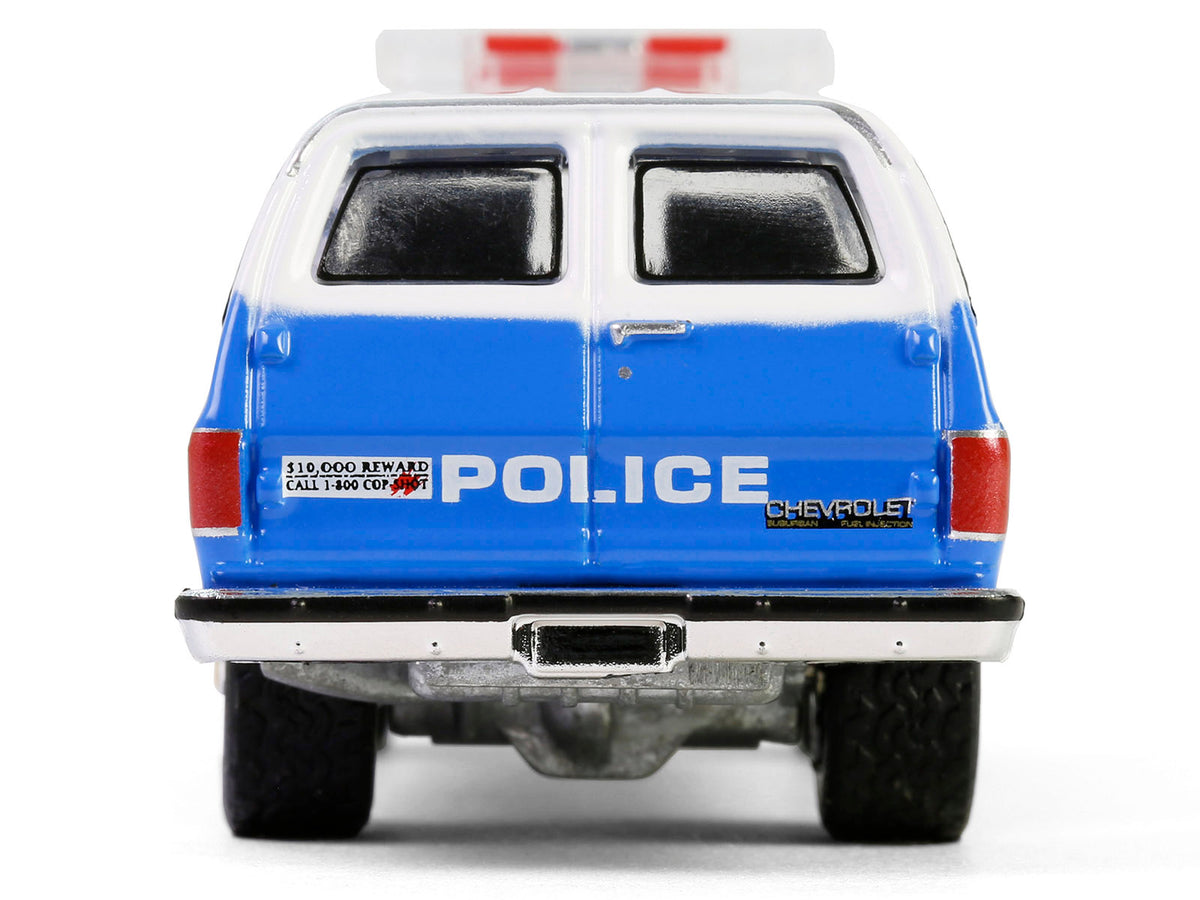 1990 Chevrolet Suburban K2500 Scottsdale "NYPD (New York City Police Department)" Blue with White Top "Hot Pursuit" Series 46 1/64 Diecast Model Car
