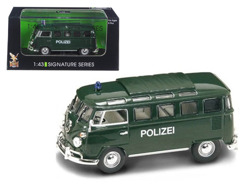 1962 Volkswagen Microbus Police Green 1/43 Diecast Car Model