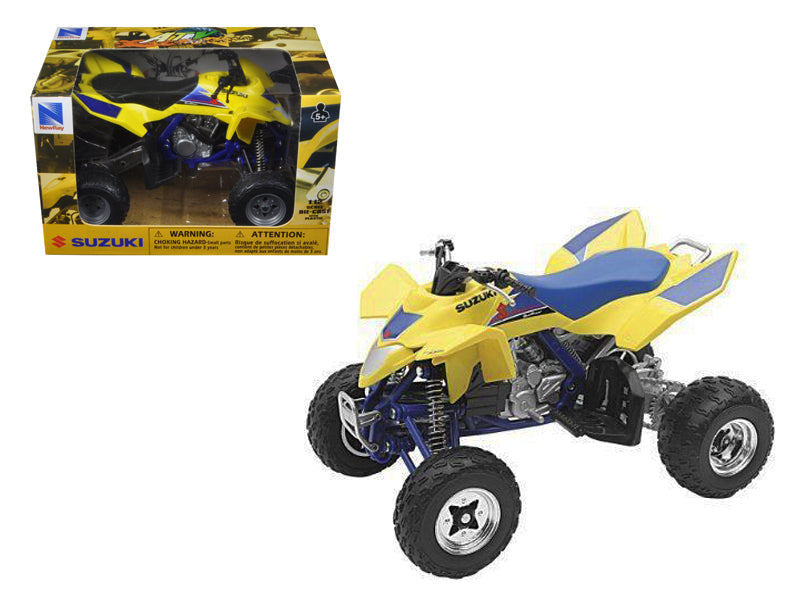 Suzuki Quad Racer R450 ATV Yellow and Blue 1/12 Diecast Model