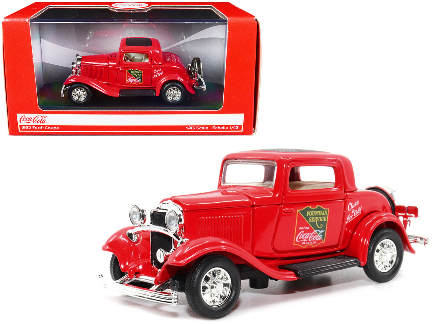 1932 Ford Coupe "Coca-Cola" Red with Black Top 1/43 Diecast Model Car