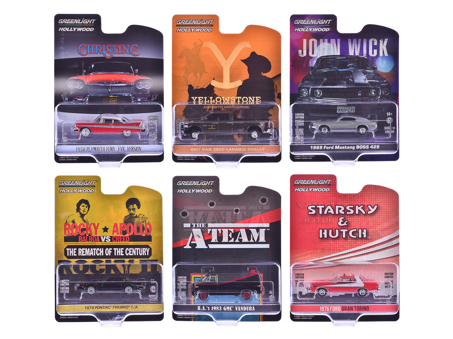 "Hollywood Greatest Hits" (2024) Set of 6 pieces 1/64 Diecast Model Cars